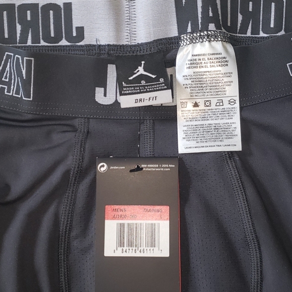 Nike Jordan 23 Alpha Dry  L Black Training Tights New - Picture 7 of 13